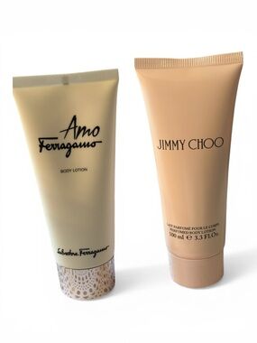 Jimmy Choo and Salvatore Ferragamo Peach-Beige Perfumed Body Lotion